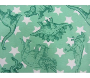 Jersey - Dinosaurier Dinos und Sterne hellgrün